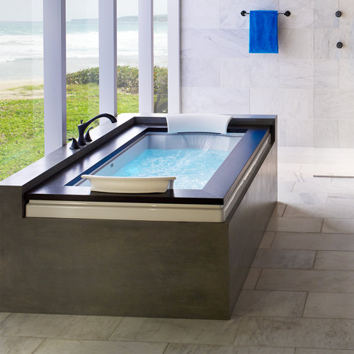 JACUZZI® Fuzion® 72" x 42" Drop In/Undermount Air Acrylic Bathtub with Light and Heater | Perigold